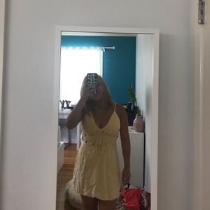 reformation pale yellow sundress